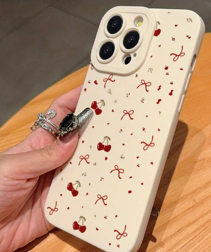 Merry Little Cherry Cream iPhone Case
