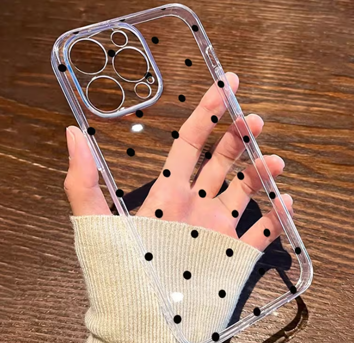 Black Polkadot iPhone Case