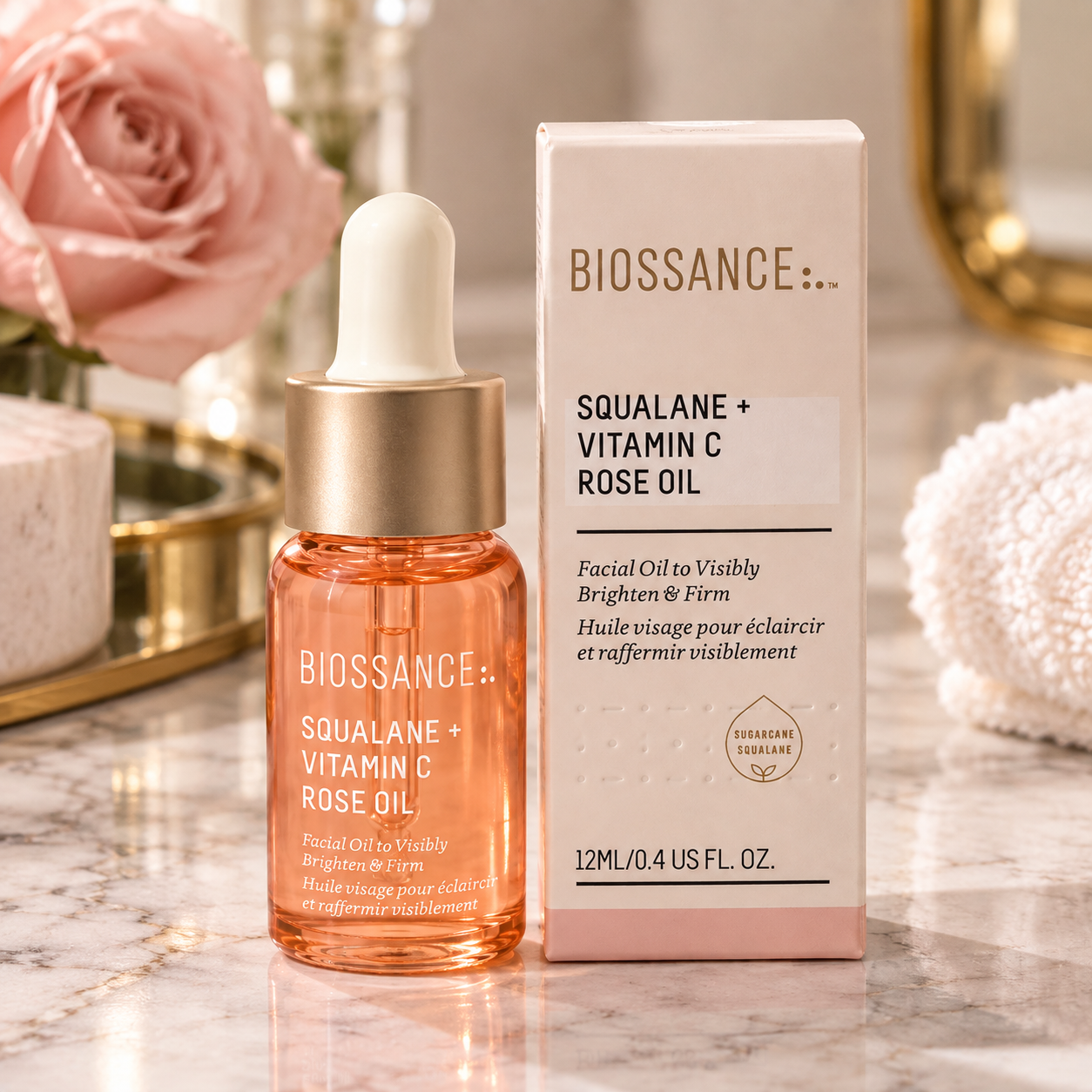 Biossance Squalane + Vitamin C Rose Oil 