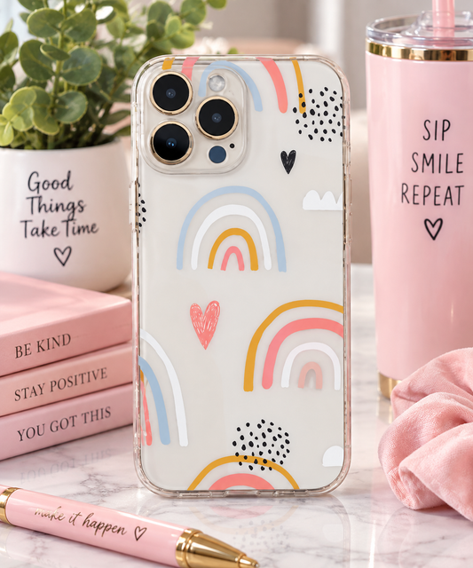 Hearts & Rainbows Boho iPhone Case