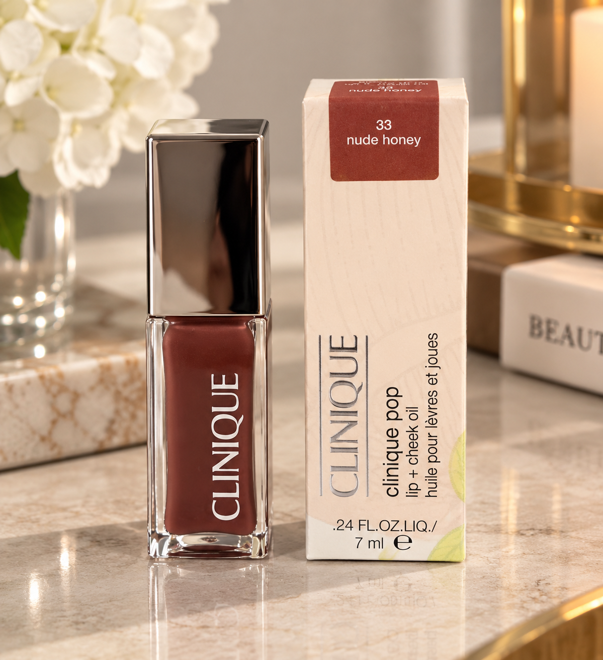 Clinique Pop Lip + Cheek Oil – 33 Nude Honey