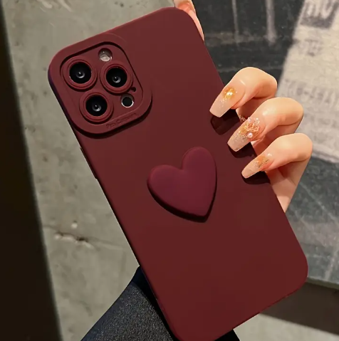 Burgundy Heart iPhone Case