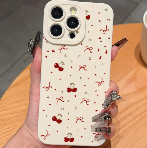 Merry Little Cherry Cream iPhone Case