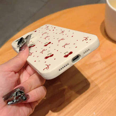 Merry Little Cherry Cream iPhone Case