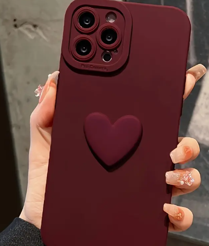 Burgundy Heart iPhone Case
