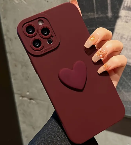Burgundy Heart iPhone Case