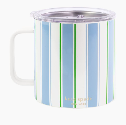 Kate Spade New York Daisy Stripe Stainless Steel Coffee Mug