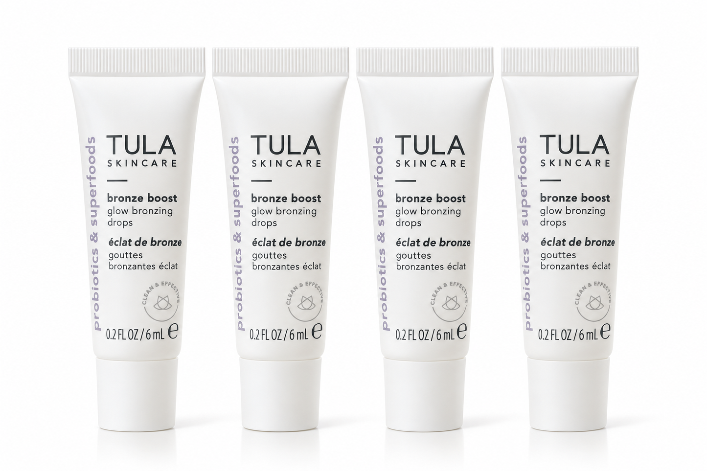 TULA Skincare Bronze Boost Glow Bronzing Drops – 6 mL (0.2 fl oz) – Set of 4